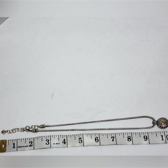 Brighton 2 tone reversible heart pebbled Pendant choker Necklace - Picture 5 of 6